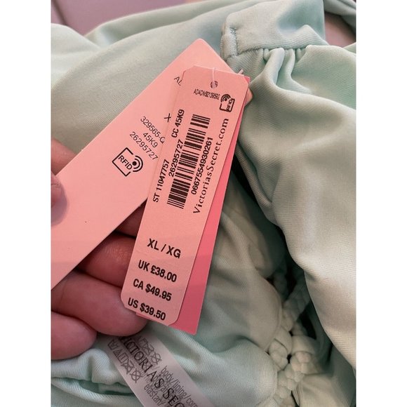 Victoria’s Secret Swim Turquoise Halter Top Lace Up Front Tassel Ties Sz XL NWT - Picture 7 of 7